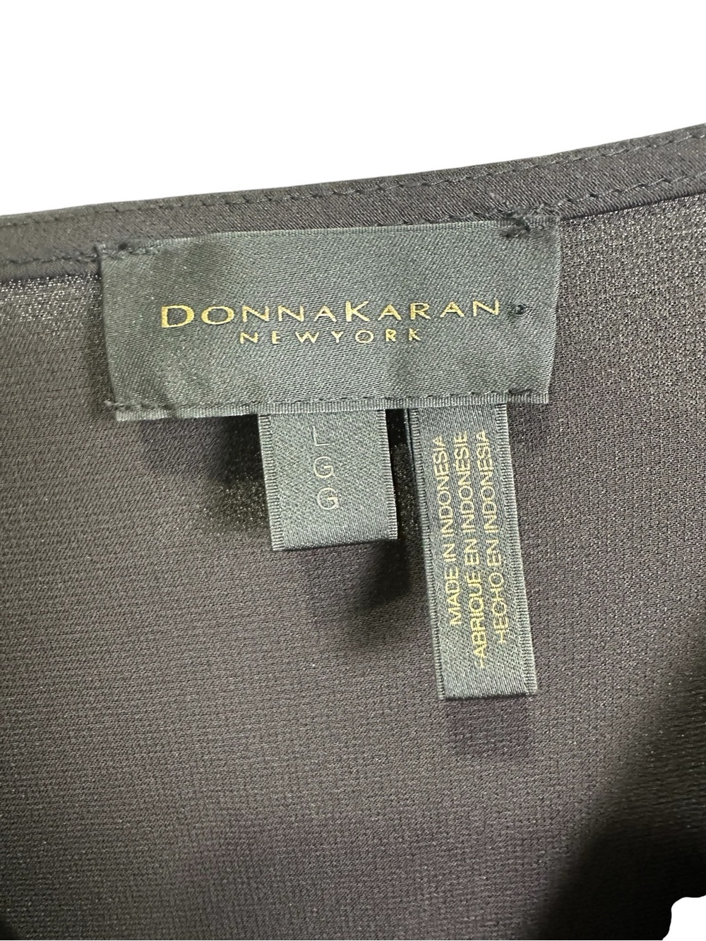 Donna Karan Women’s L Black Faux Wrap Long Sleeve Top Blouse - Picture 11 of 11